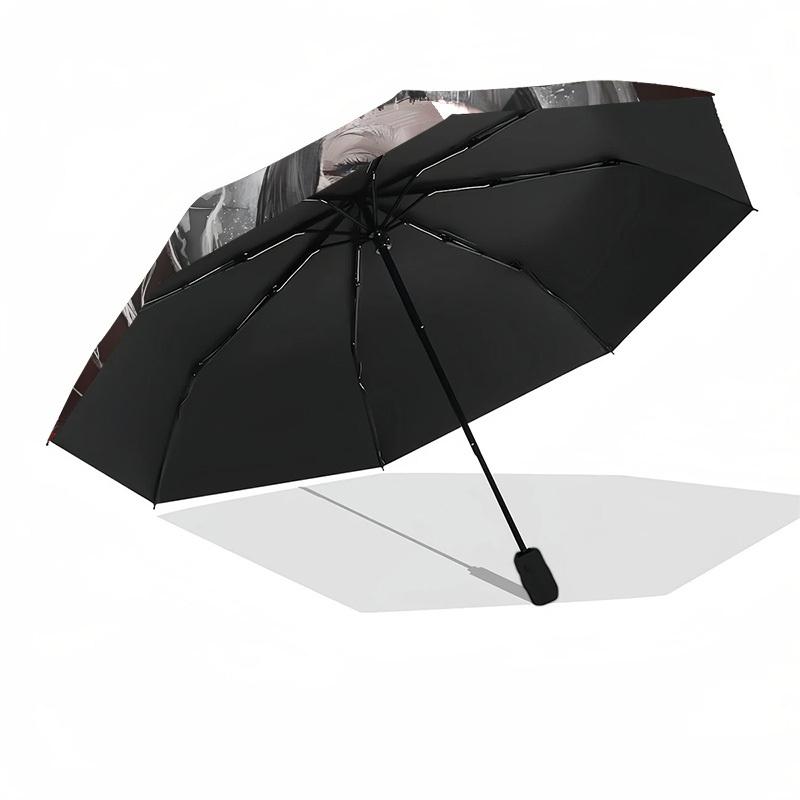 1pc Heart Crown Lady Gaga Automatic Folding Umbrella, Portable Collapsible Design, Casual Outdoor Accessory L1202036