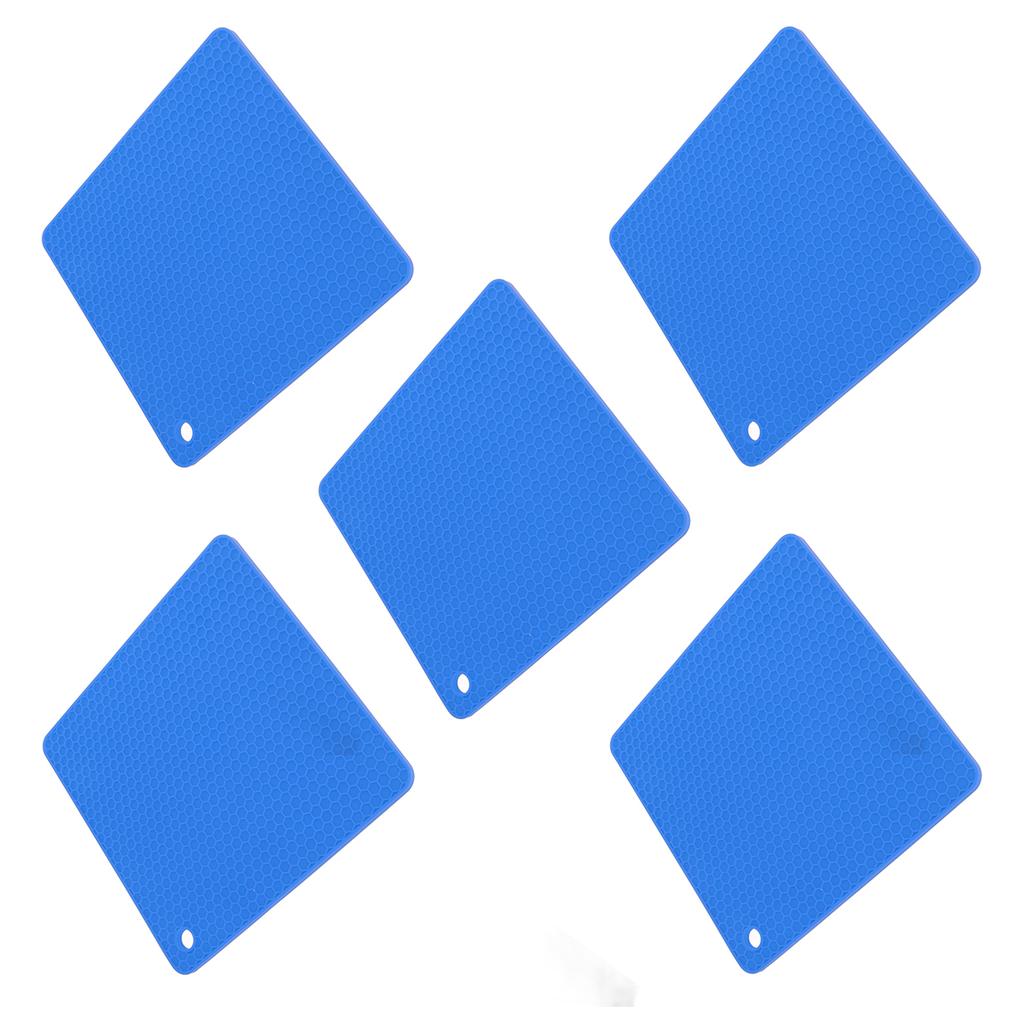 5 Stück Silikon Topflappen Matte Hitzebeständig Rutschfest Quadrat Waben Untersetzer Matte Hitzepads für