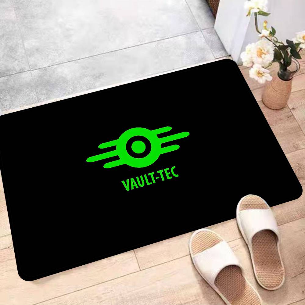 Games V-Vault T-Tec Logo Entrance Door Mat Washable Non-Slip Living Room Sofa Chairs Area Mat Kitchen Welcome Doormat