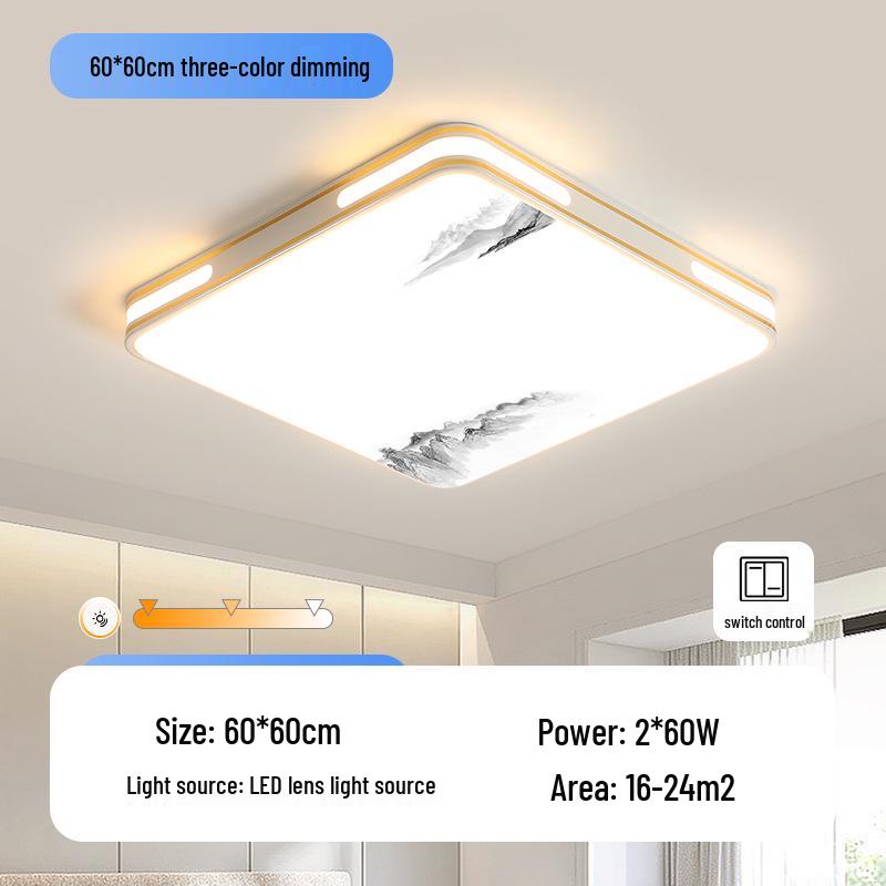 LED Square Ceiling Light - Super Bright for Bedrooms and Living Rooms, Modern 2025 Style, Ideal for Master Bedrooms and Restaurants.