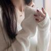 Women's V-Neck Sequined Knit Cashmere Sweater - Loose, Slimming, Long Sleeve, Short & Thin Korean Style for Spring/Autumn