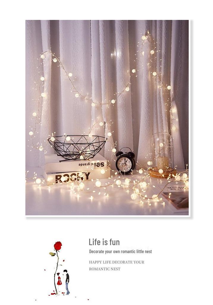 LED Waterproof Crackle Ball String Lights with Remote Control - Decorative Fairy Lights