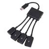 Micro USB OTG Hub Expansion Dock: One-to-Three Splitter with Power Supply for Mobile and Tablet.