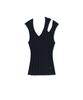 Mattengkim Cut Out Sleeveless Knit Top In Dark Navy