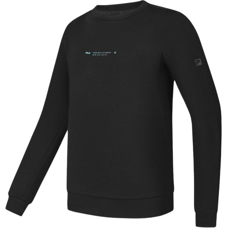 

FILA Fitness Round Neck Pullover Long Sleeve Sweatshirt Men sweatshirt Deep-Black A11M441206F-BK M