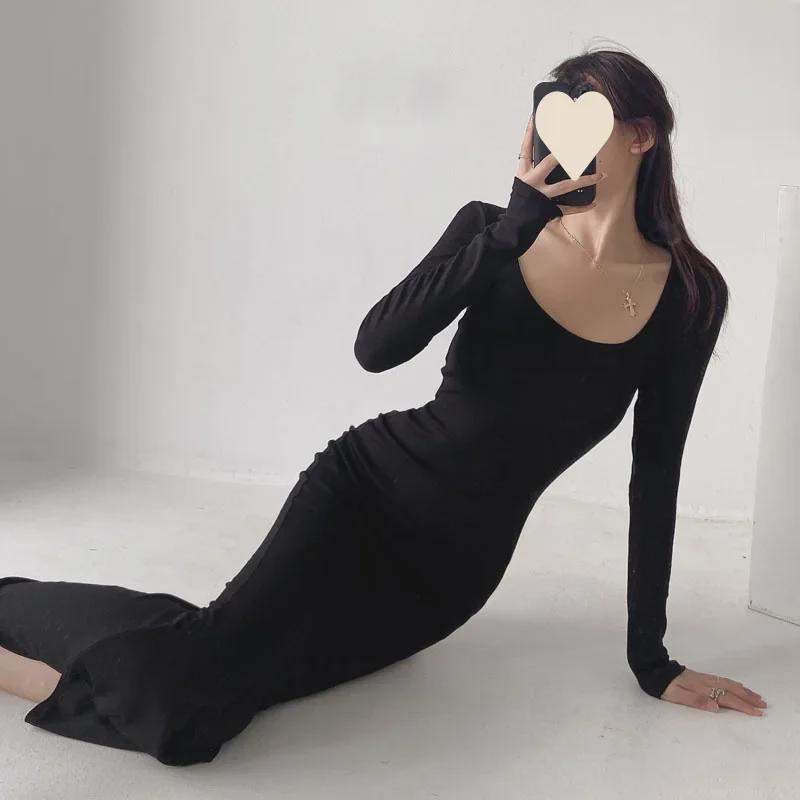 Chic High-Waist Fishtail Skirt Dress for Women - Autumn Style