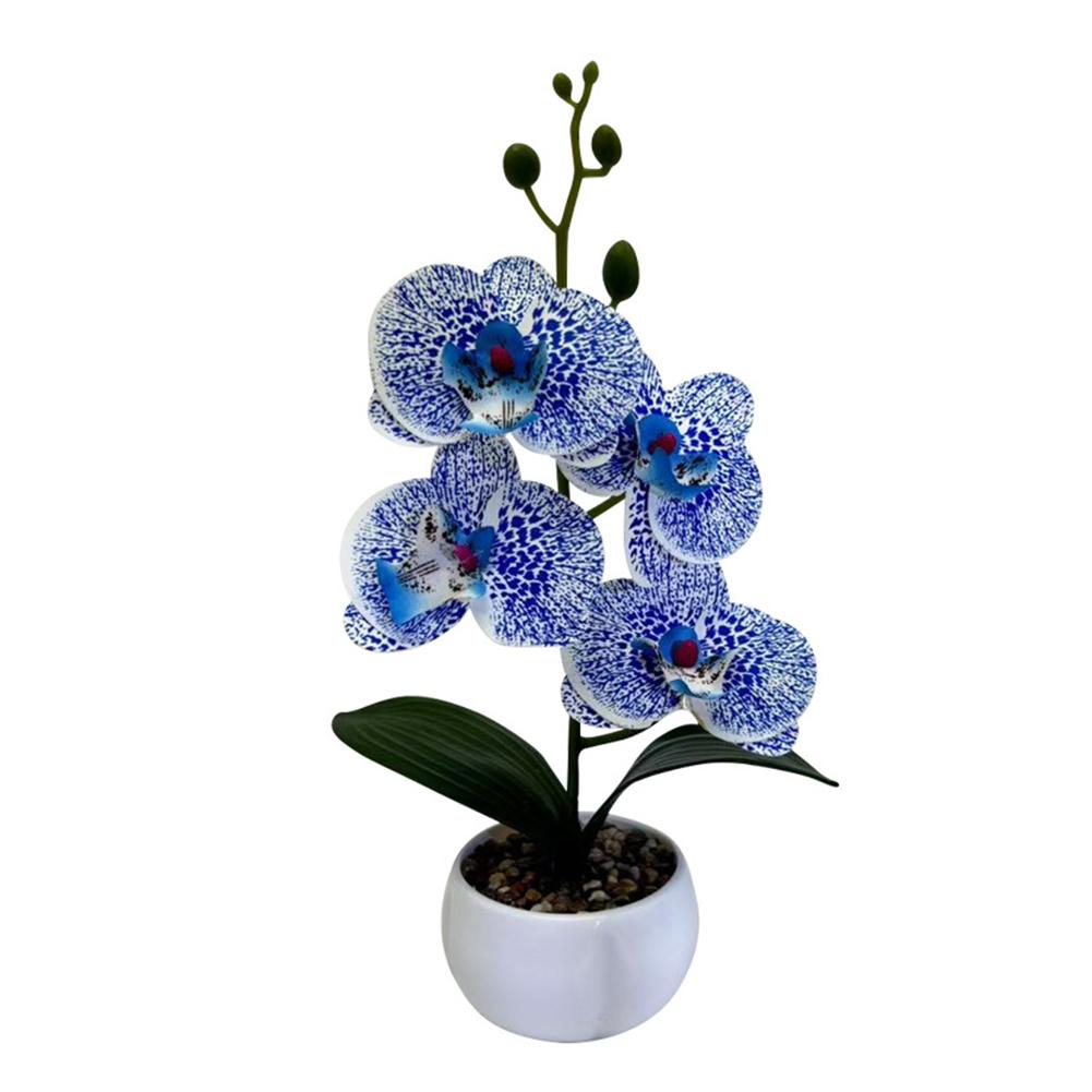 

Elegant Home Decoration Piece Orchid Artificial Orchid Ornament 3D Printed Decorative Plant Lifelike Flower Appearance синій