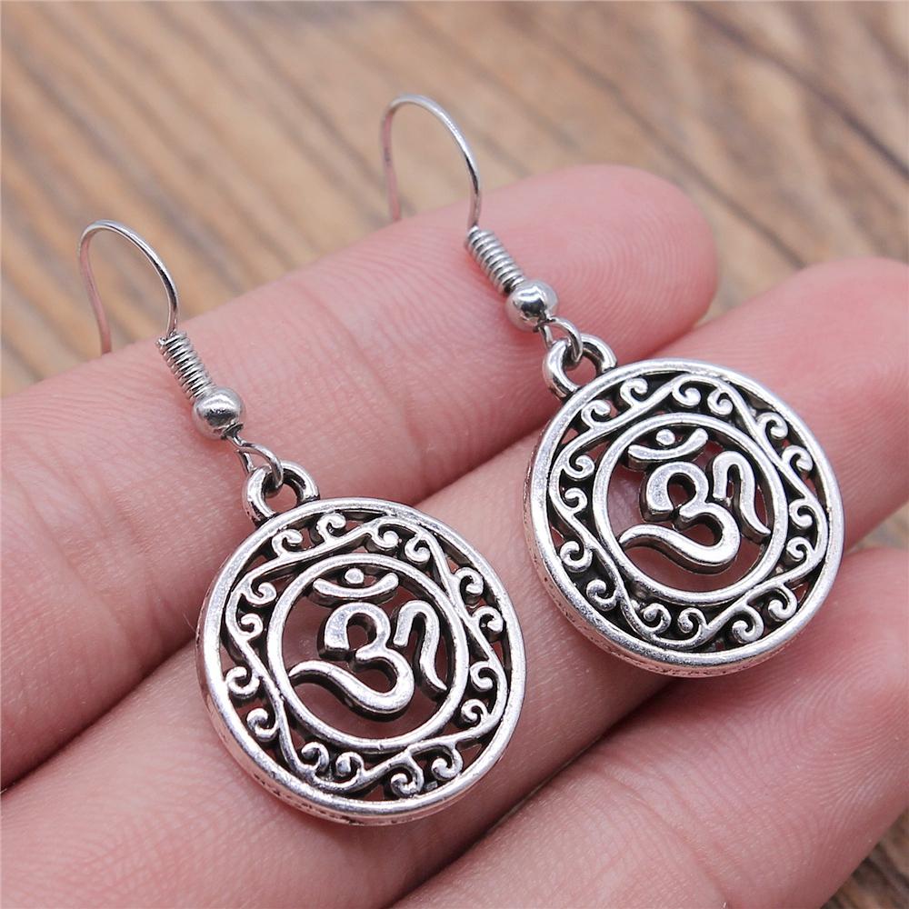 Om Sign Yoga Symbool Oorbel Yoga Om Symbool Zen Boeddhisme Glazen Oorbellen Voor Vrouwen Sieraden