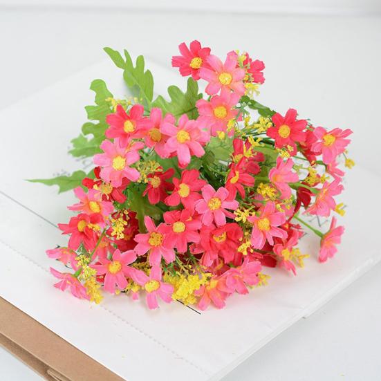 28-Köpfige Künstliche Blumen für den Außenbereich UV-beständige Kunstseide Wildblumen mit Stiel Fake Blumengesteck für Pflanzgefäß Hängekorb Veranda Terrasse