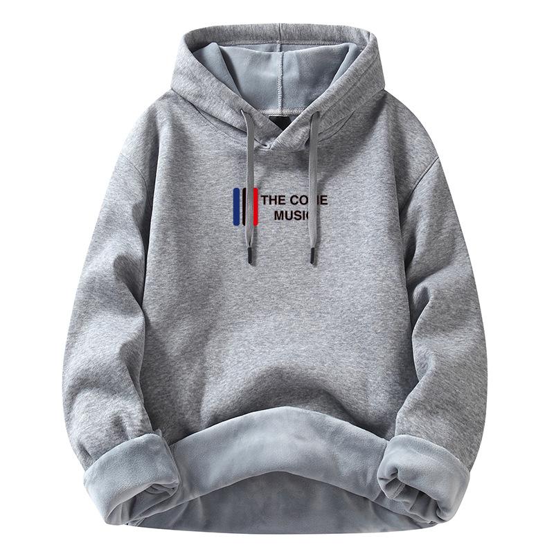 Módní teplá pánská mikina s kapucí, zateplená mikina, pánská nová bavlněná svetr, zahuštěná volná bunda