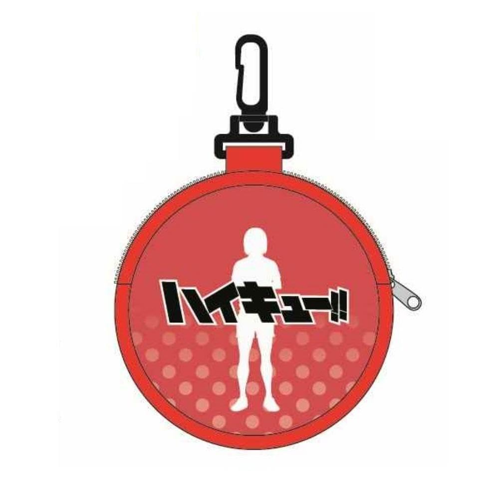 K Company "Haikyu!!" Round Pouch with Carabiner (Neoprene) by Kozume Kenma, H10 x W10 x D1.5cm (HQ-MKP-KO)