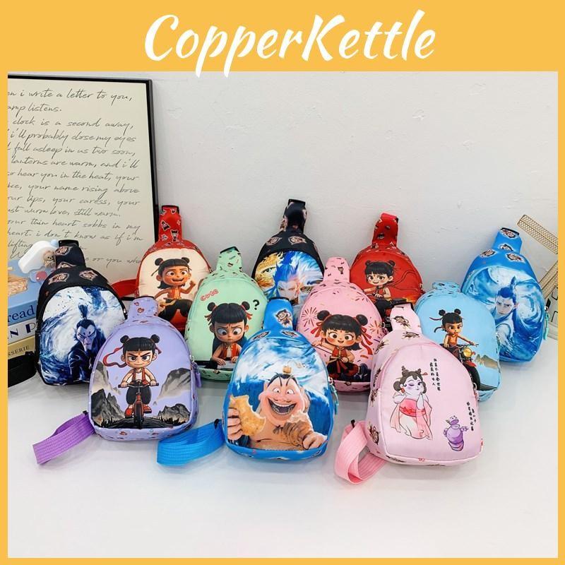 Ne Zha 2 Children Fashion Cartoon Crossbody Bag Polyester Material Outing School
