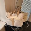 Casual Large-capacity Canvas Bag Women's New Versatile Multi-pocket Shoulder Bag Commuter Tote Bag