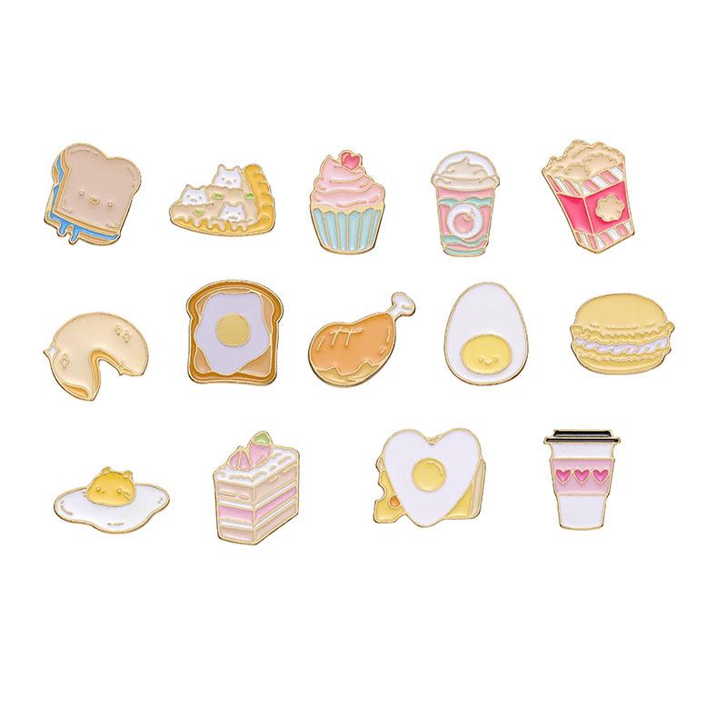 Creative Cartoon Ice Cream Brooch Pin - Cute Food & Flower Drip Oil Design