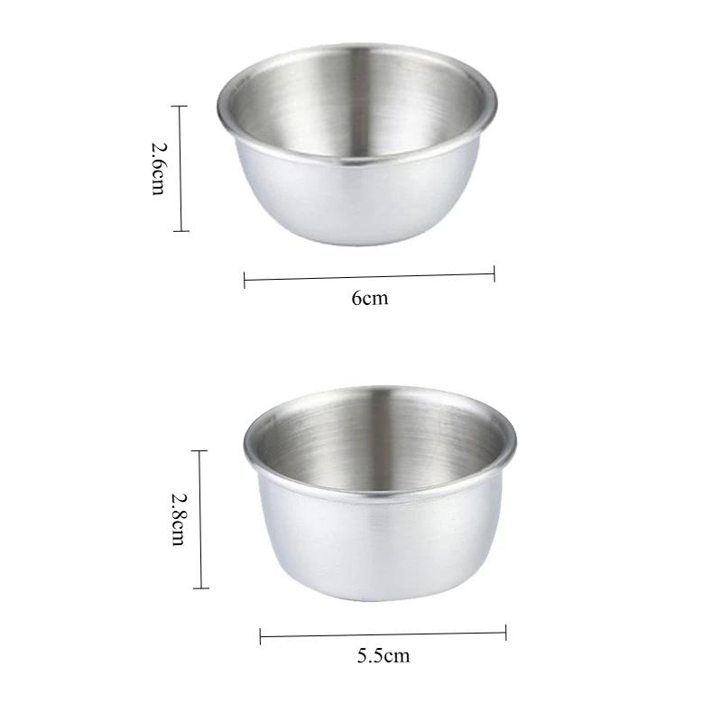 6/12Pcs 304 Stainless Steel Mini Round Shape Seasoning Flavor Plate Dipping Dish Tray Jam Dish Snack Nut Fruit Plate Without Lid