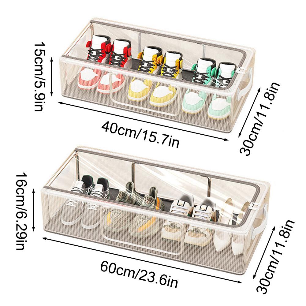 1 Stück PVC Schuhkorb Bettboden Schuhaufbewahrungsbox Schuhkarton Staubdicht Transparent Einzel-Fenster Organizer Faltbar
