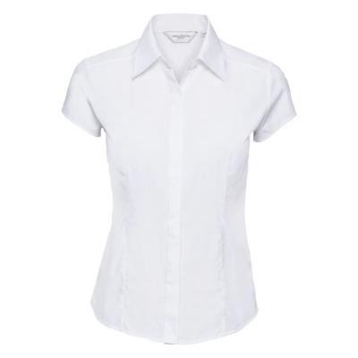 Collection Ladies Cap Sleeve Polycotton Easy Care Fitted Poplin Shirt