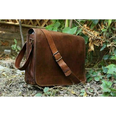 Migliore borsa da viaggio per laptop a spalla in pelle marrone vintage da uomo