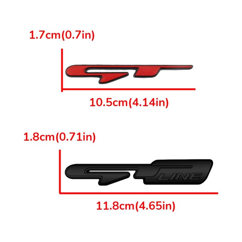 Car Sticker Metal GT Line Emblem Rear Trunk Badge Decal For 206 208 308 307 207 208 3008 407 Ceed Picanto Stonic Sportage