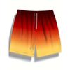 Gradient print men's casual fashion sports shorts loose and comfortable gym men's swimwear beach shorts