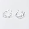 Women's Melting Silver Stud Half Earrings