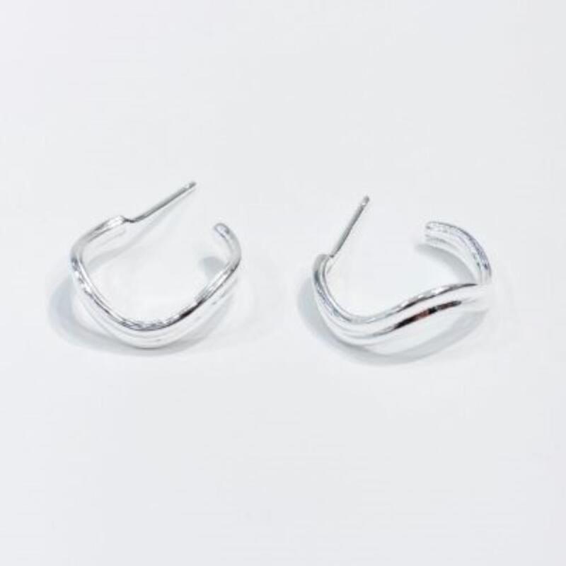 Damen Ohrstecker Halbe Ohrringe Schmelzendes Silber