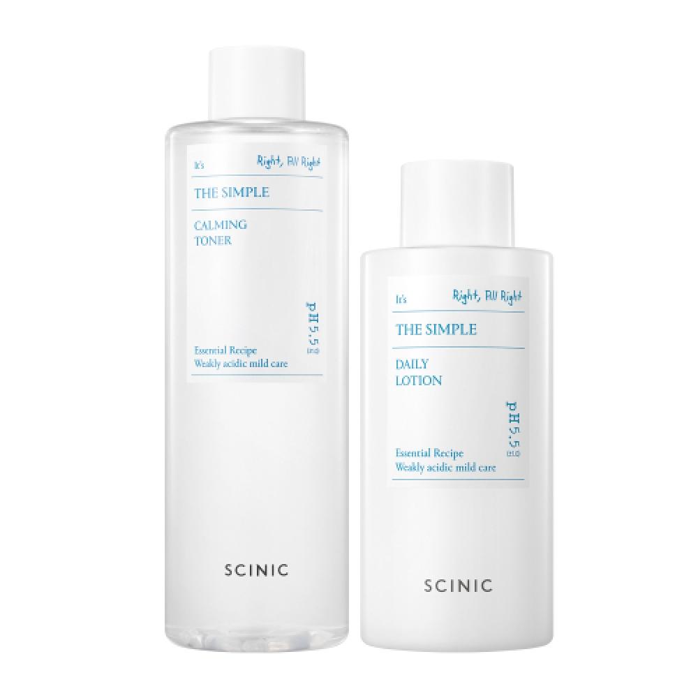 Scinic The Simple Calming Toner 500ml +Simple Lotion 260ml Toner 500+lotion 260 ((5144782448))