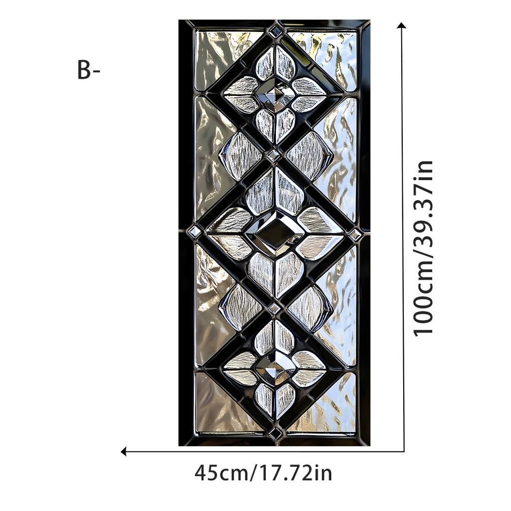 PVC Stained Glass Window Sticker Window Glass Stickers Simple Static Cling Privacy Protection Stained Glass Film Decor Decals