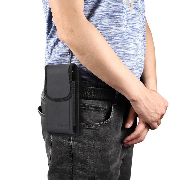 Men's Leather Vertical Belt Phone Case with Magnetic Closure for 6.1-6.7 Inch Devices - Ideal for Seniors