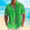 Fashion Men Hawaiian Shirt  Gold Leaf Patterns Short Sleeve Shirts for Men Beach Vacations Summer Parties Oversized Men Clothing