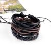 Ensemble de 4 pièces Bracelets Tressés en Cuir Vintage Punk Noir pour Hommes Femmes Personnalité Fait Main Hip Hop Rock Jonc Bijoux Cadeau