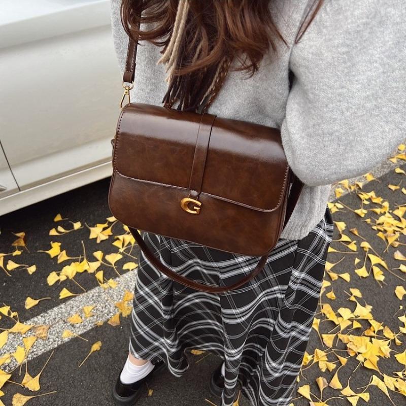 Popular autumn and winter retro soft leather small square bag new fashion versatile casual shoulder messenger bag