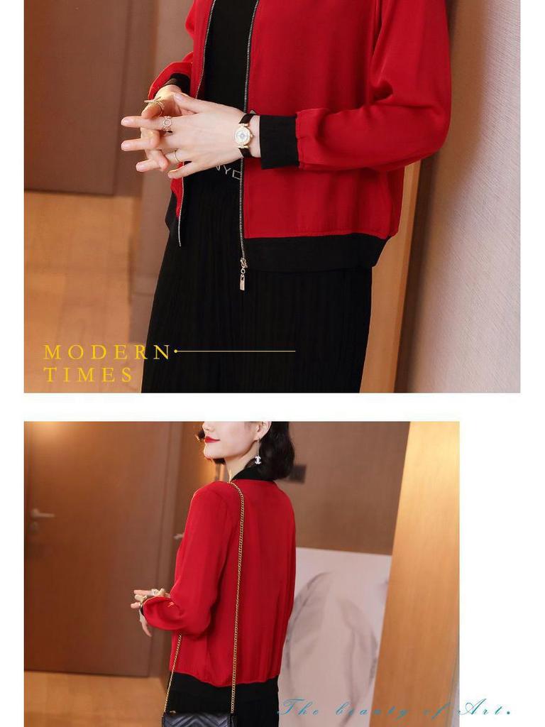 Mom's Elegant Chiffon Sun Protection Jacket – Slimming, Plus Size Cardigan, Stylish Loose-Fit Baseball Jacket for Women