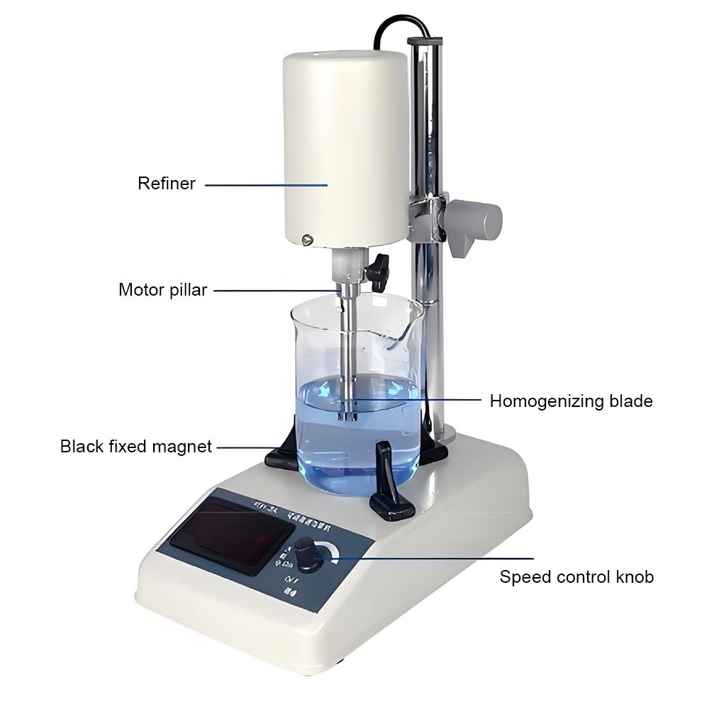 Adjustable High-Speed Homogenizer 25000RPM 185W Laboratory Homogenizer Digital Display Emulsifying Electric Mixer Crusher