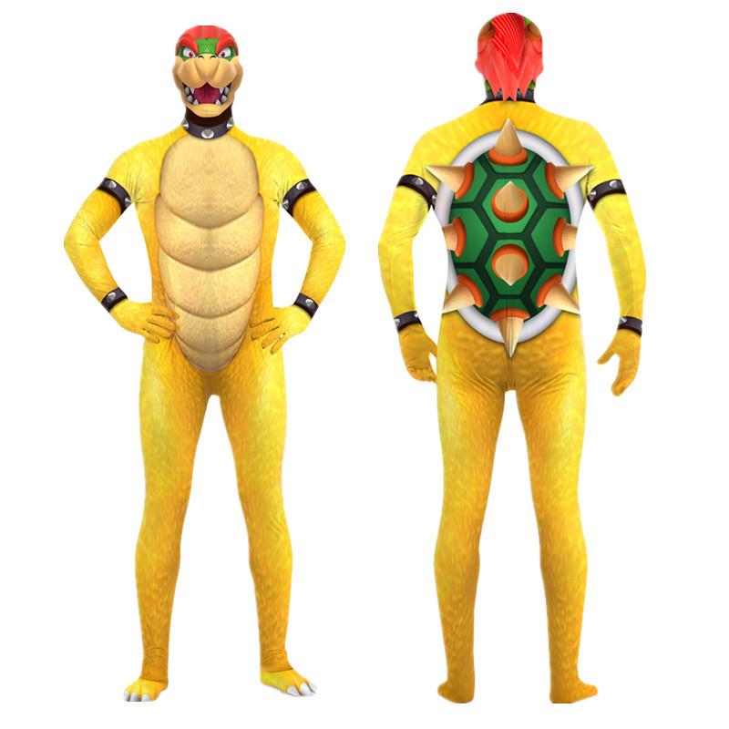 Bowser Yoshi Mario Cosplay Kostüm Jumpsuit Bühnenauftritt Party Halloween