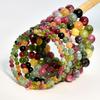 Bohemian Rainbow Tourmaline Beaded Bracelet: Colorful Women's Single-Loop Elastic Cord Jewelry