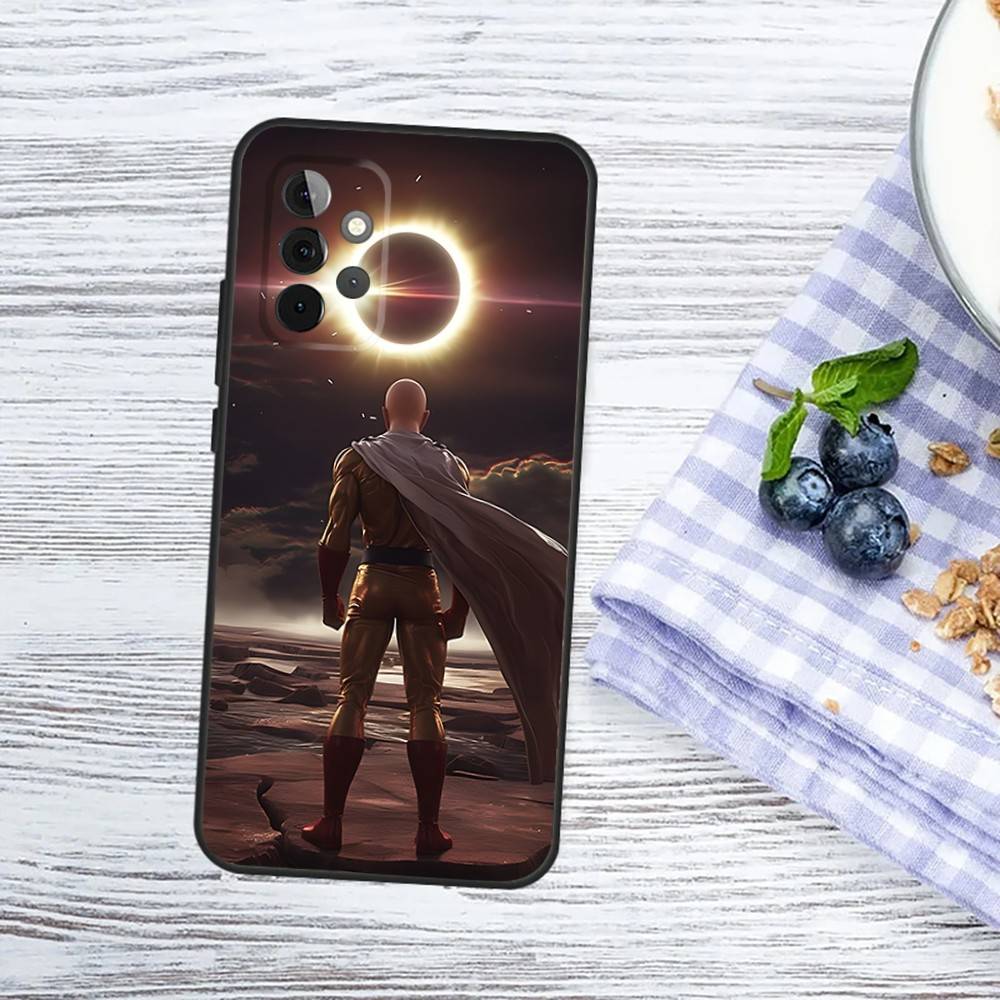 

One P-Punch-Man Saitama Phone Case For Samsung Galaxy A13,A21s,A22,A31,A32,A52,A53,A71,A80,A91 Soft Black Phone Cover Samsung a20s