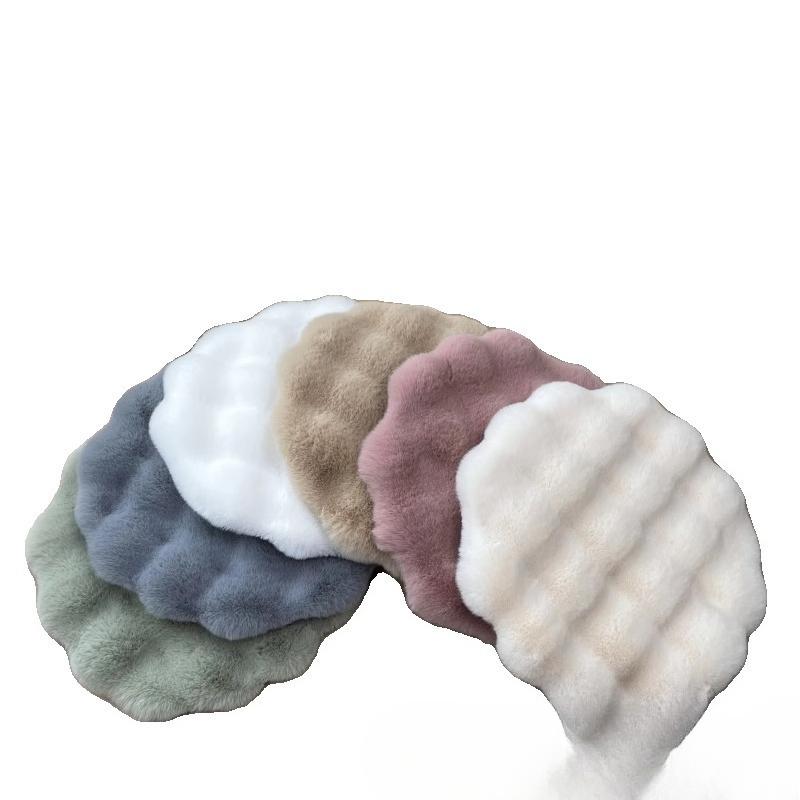 Kaninchen Plüsch Katzennest Kissen Hundehütte Schlaf Rundes Sitzkissen Haustierbett Schlaf Wolle Pad Herbst und Winter Warm Katze Bodenmatte