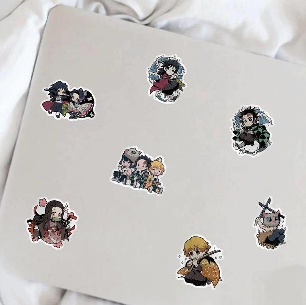 Стикеры Клинок рассекающий демонов Demon Slayer манга аниме стикерпак наклейки набор наклейок 50 шт