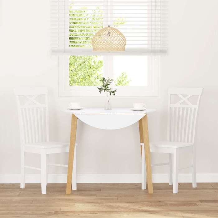 VidaXL Chaises à manger 2 pcs blanc bois massif caoutchouc, chaise à dîner, chaise, chaise de salon, chaises à dîner, chaise 4102415