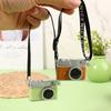 Mini Camera Keychain Dollhouse Slr Camera Model W/Shutter Flash Camera Keyring Bag Pendant Necklace Pendant Doll Dress Up Toy