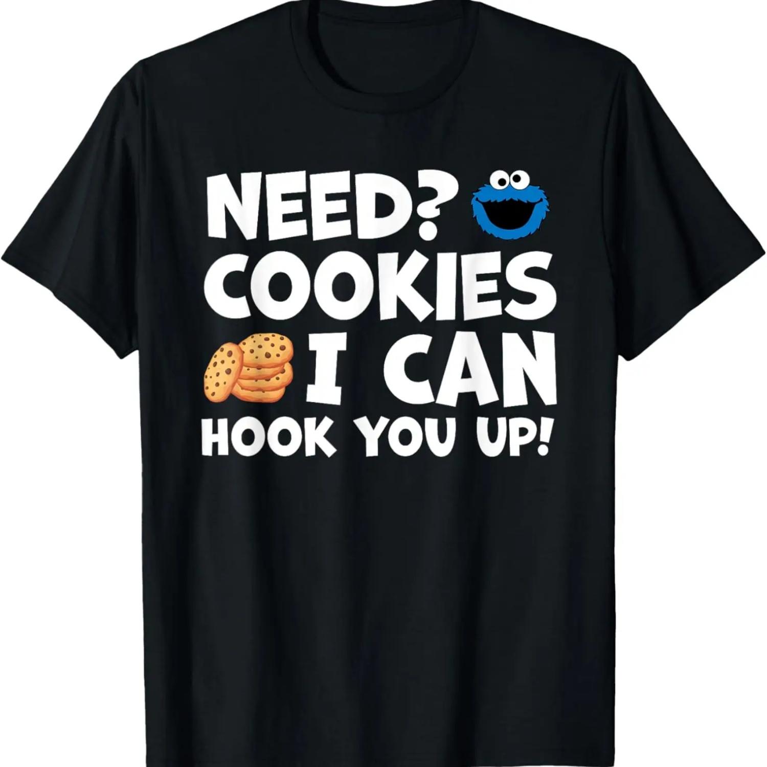 Need Cookies_ I Can Hook You Up Funny Baker Pastry Baking T-Shirt S чёрный