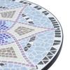 Tavolino da Giardino Rotondo in Mosaico da Esterno, Tavolino da Caffè Bistro per Patio con Piano in Ceramica da 60 cm per Giardino, Blu e Bianco