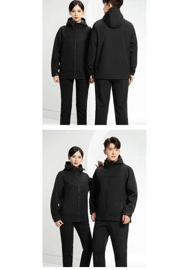 Men's Softshell Mountaineering Jacket: Thin Fleece, Windproof, Splash-proof, Warm Outdoor Sports Team Uniform