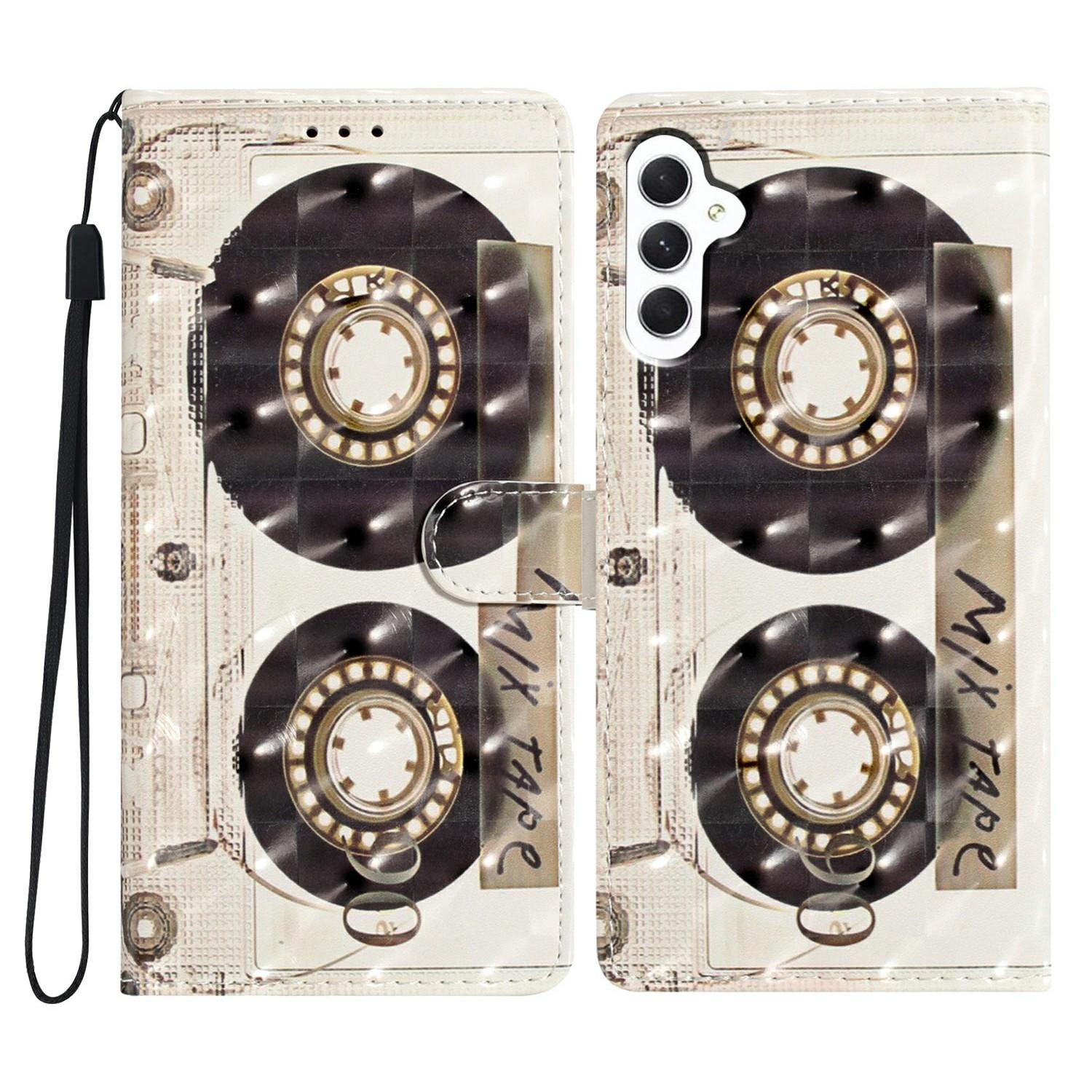 

For Samsung Galaxy S25+ Case PU Leather 3D Pattern Printing Wallet Phone Cover Tape