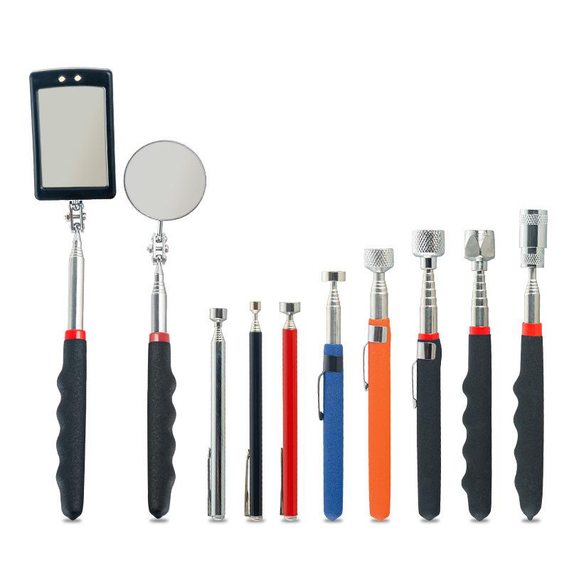 1.5 lb Telescopic Magnetic Pickup Tool with Light, Strong Magnet, Extendable Round & Square Mirror, Auto Repair Flashlight Head