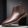 Fashion Mens Business Casual Leather Boot 2025 Autumn Fashion Chelsea Boots Brand British Style Short Boots Men Ankle Dress Shoes Botas