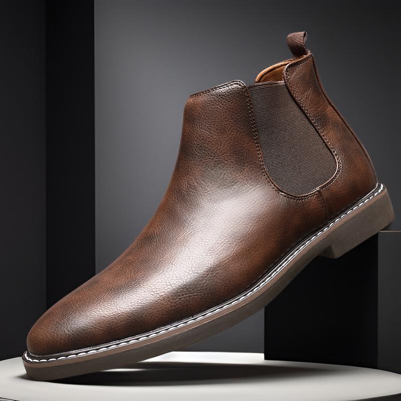 Fashion Mens Business Casual Leather Boot 2025 Autumn Fashion Chelsea Boots Brand British Style Short Boots Men Ankle Dress Shoes Botas