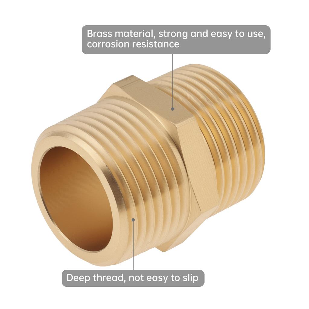 Adaptador de Rosca para Tubería de Latón Hembra de 3/4 de Pulgada a NPT Macho para Tuberías Industriales, Sistemas de Aceite, Aplicaciones de Tuberías de Agua de Jardín