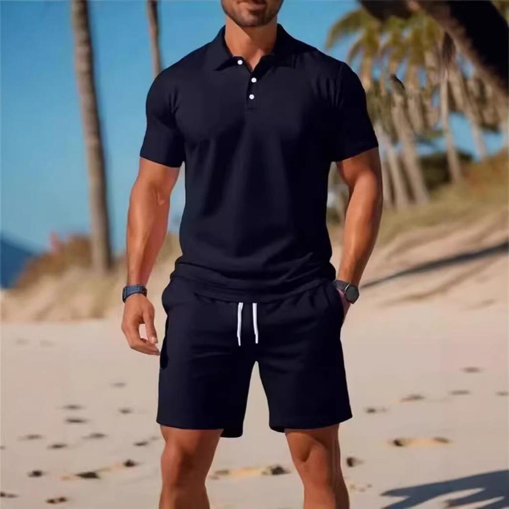 Europäisch-Amerikanisches Polo- und Shorts-Set für Herren - Lässige, vielseitige Sommerkleidung